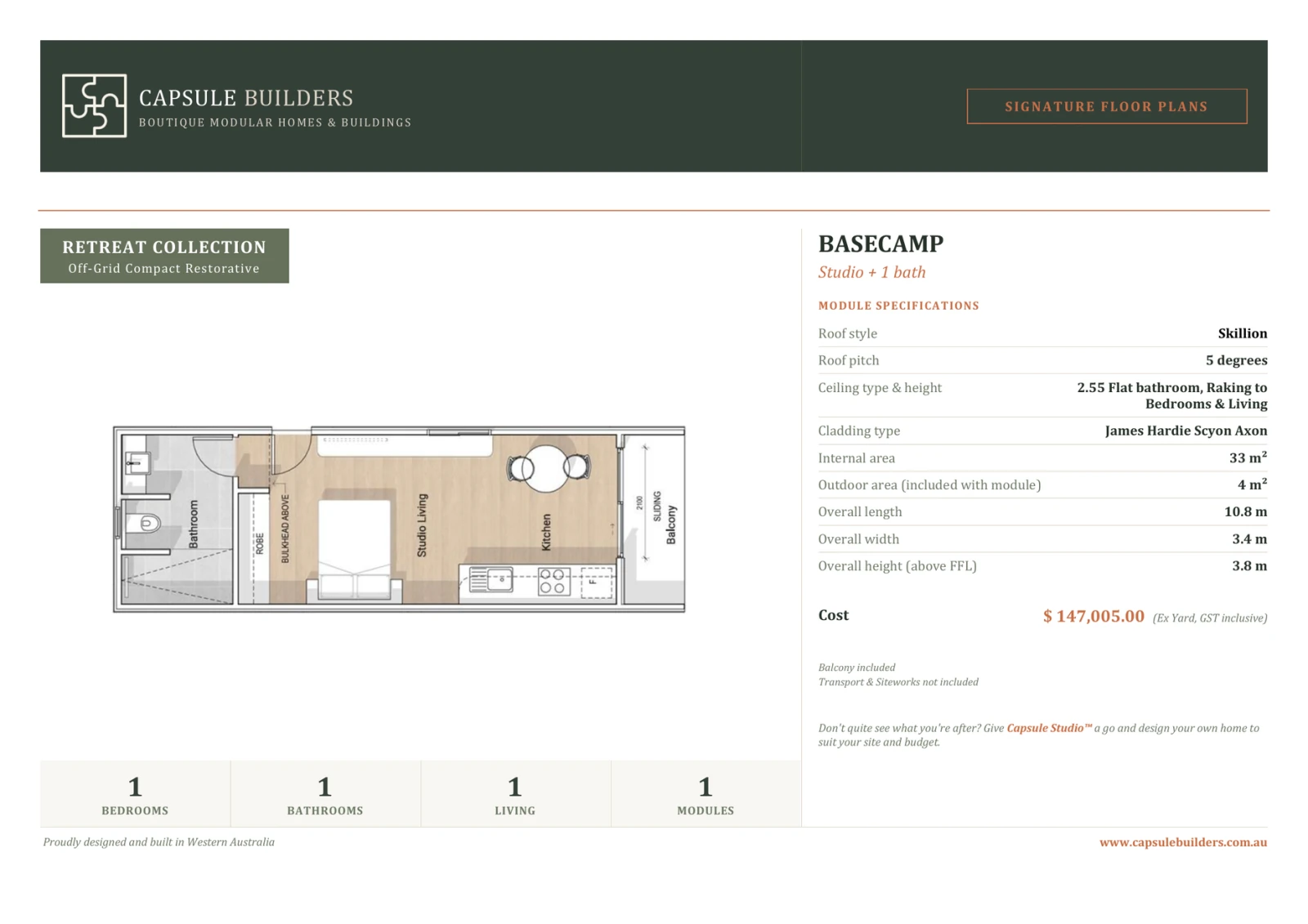 Basecamp floor plan flyer — Retreat Collection