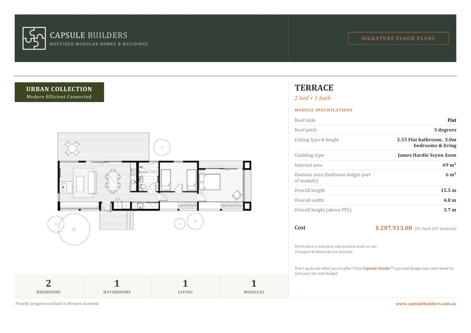 Terrace floor plan flyer — Urban Collection