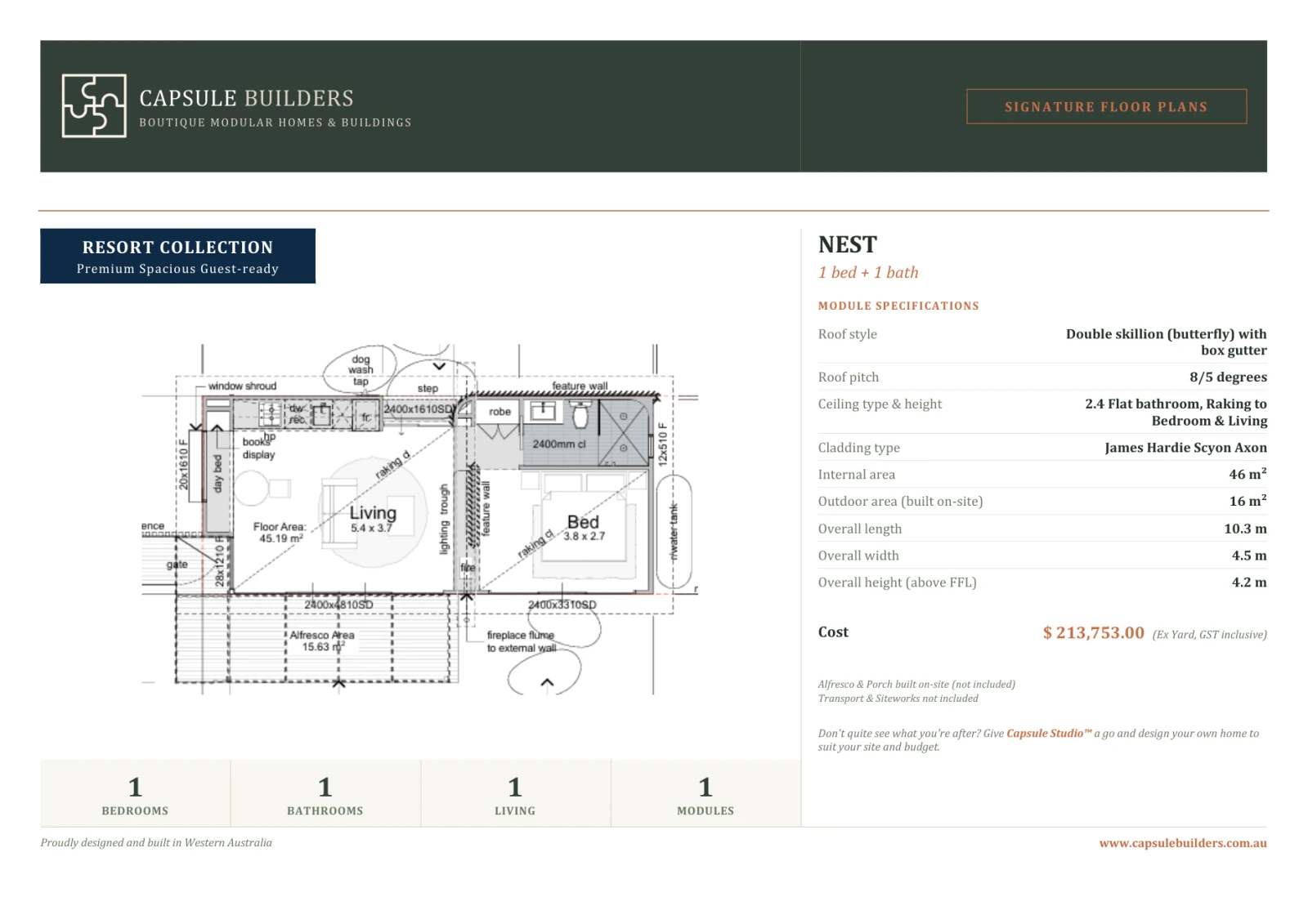 Nest floor plan flyer — Resort Collection
