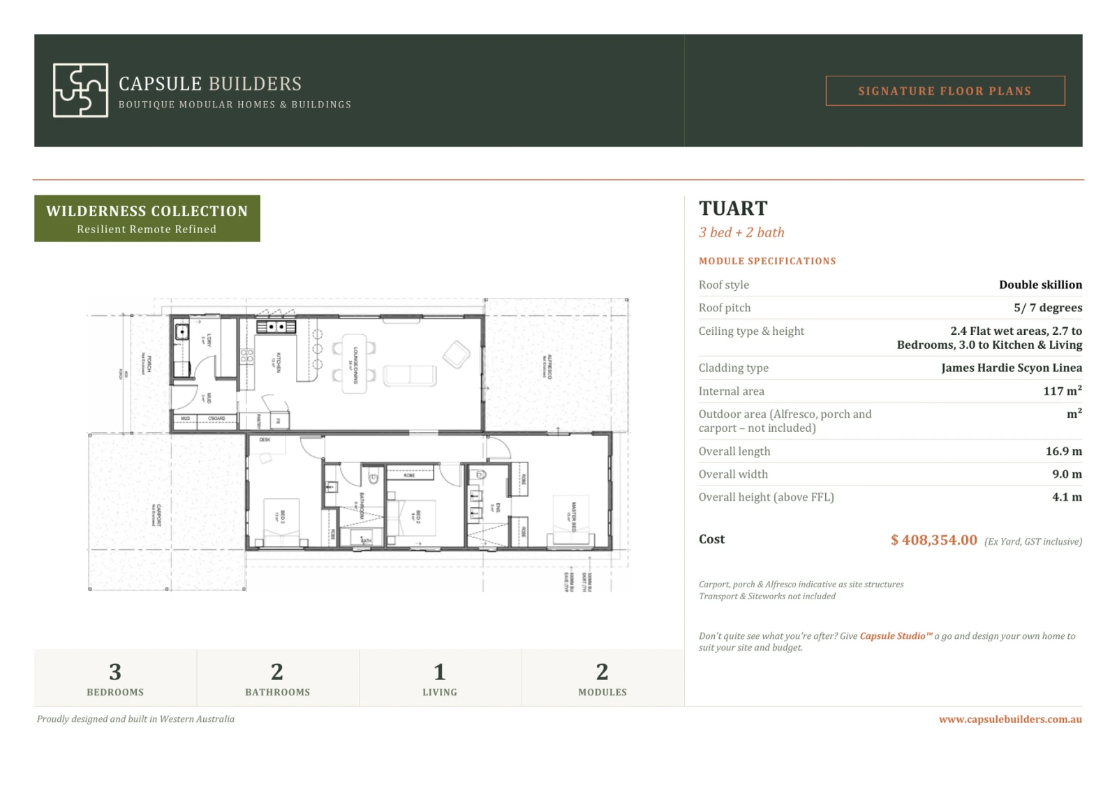Tuart floor plan flyer — Wilderness Collection