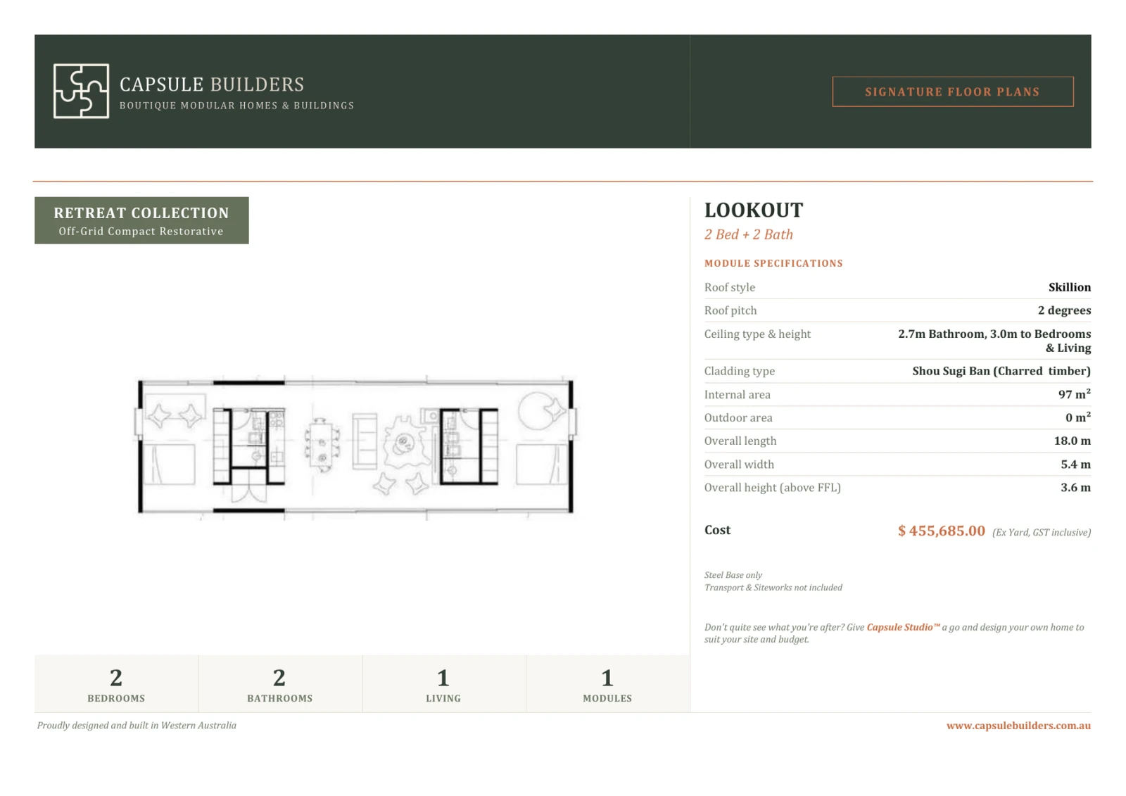 Lookout floor plan flyer — Retreat Collection