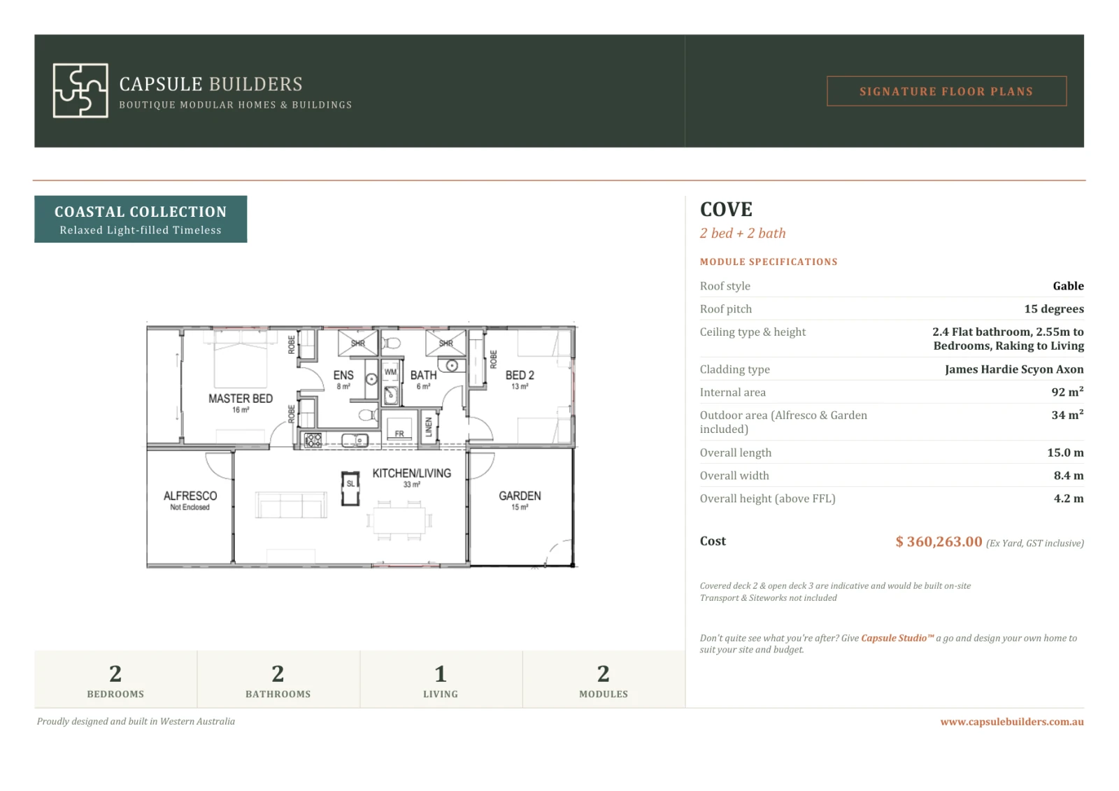 Cove floor plan flyer — Coastal Collection