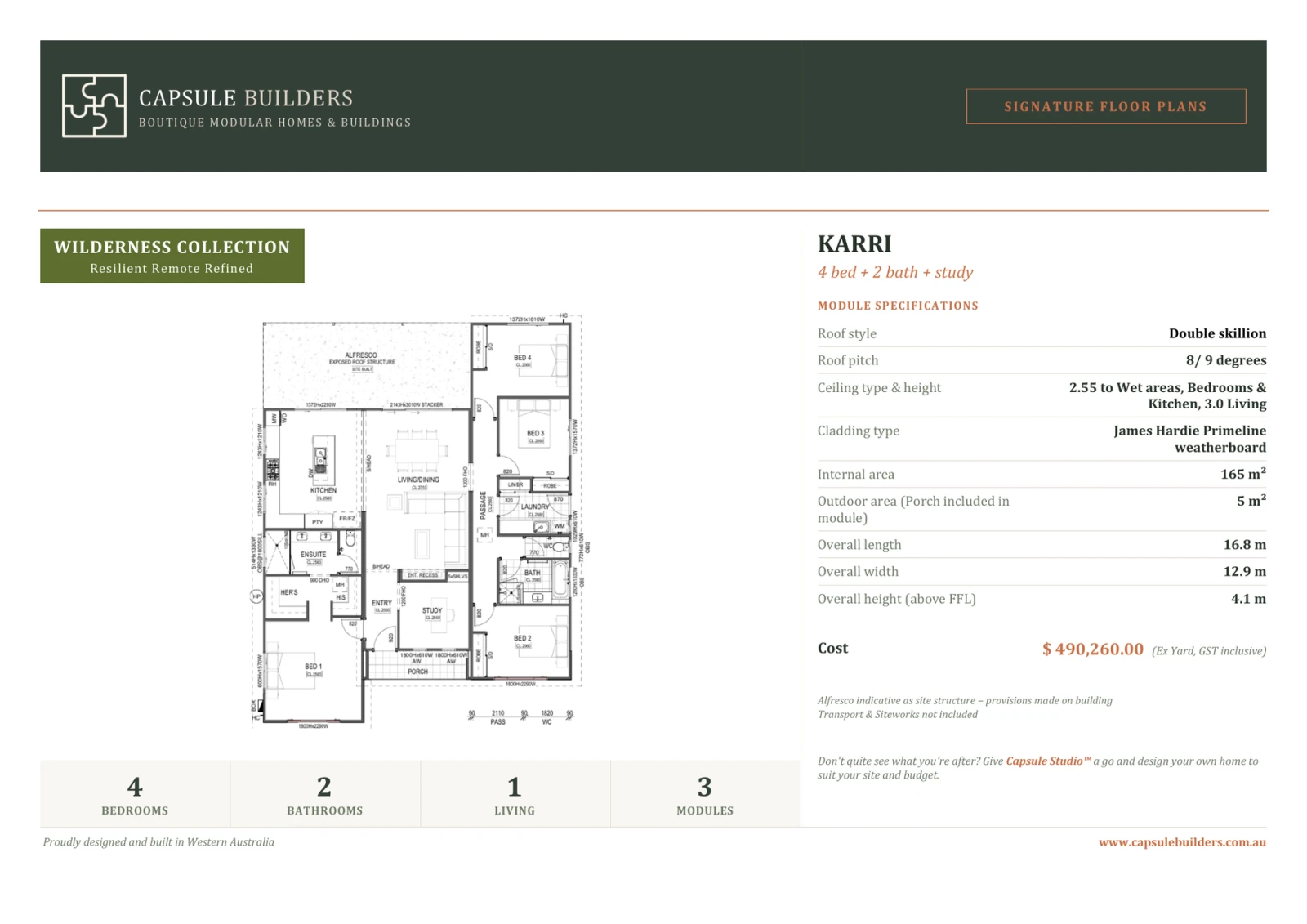 Karri floor plan flyer — Wilderness Collection