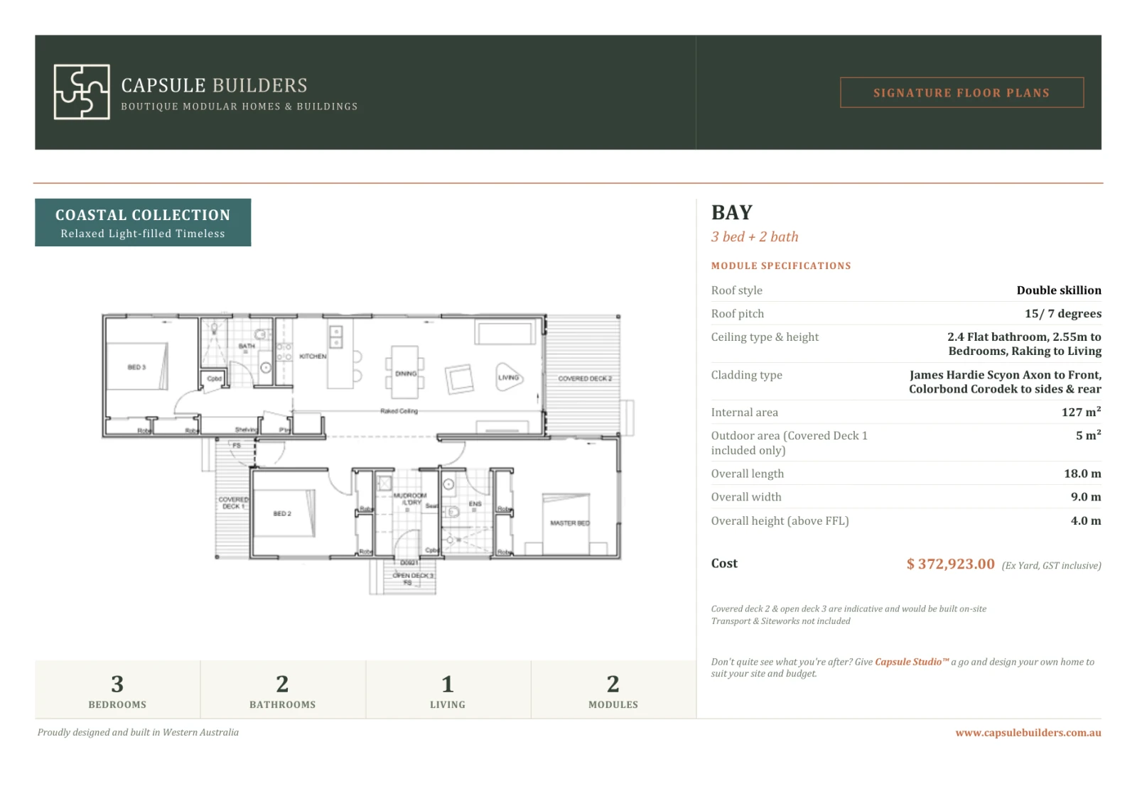 Bay floor plan flyer — Coastal Collection