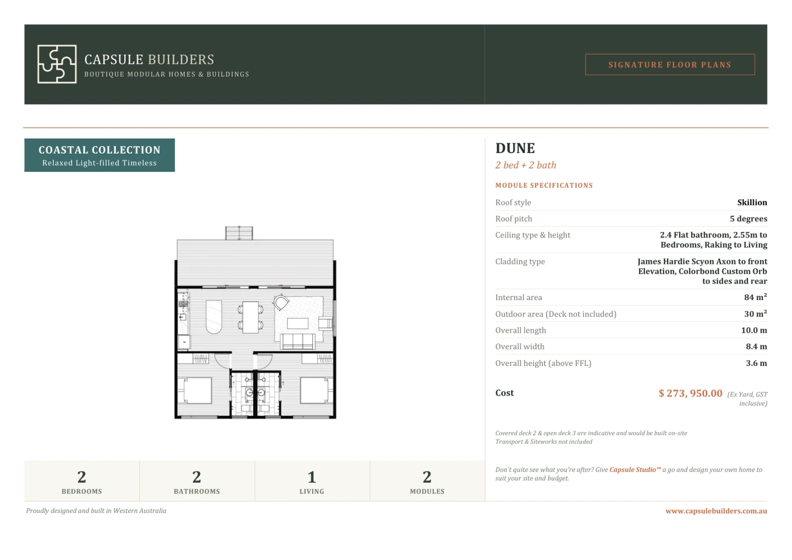 Dune floor plan flyer — Coastal Collection